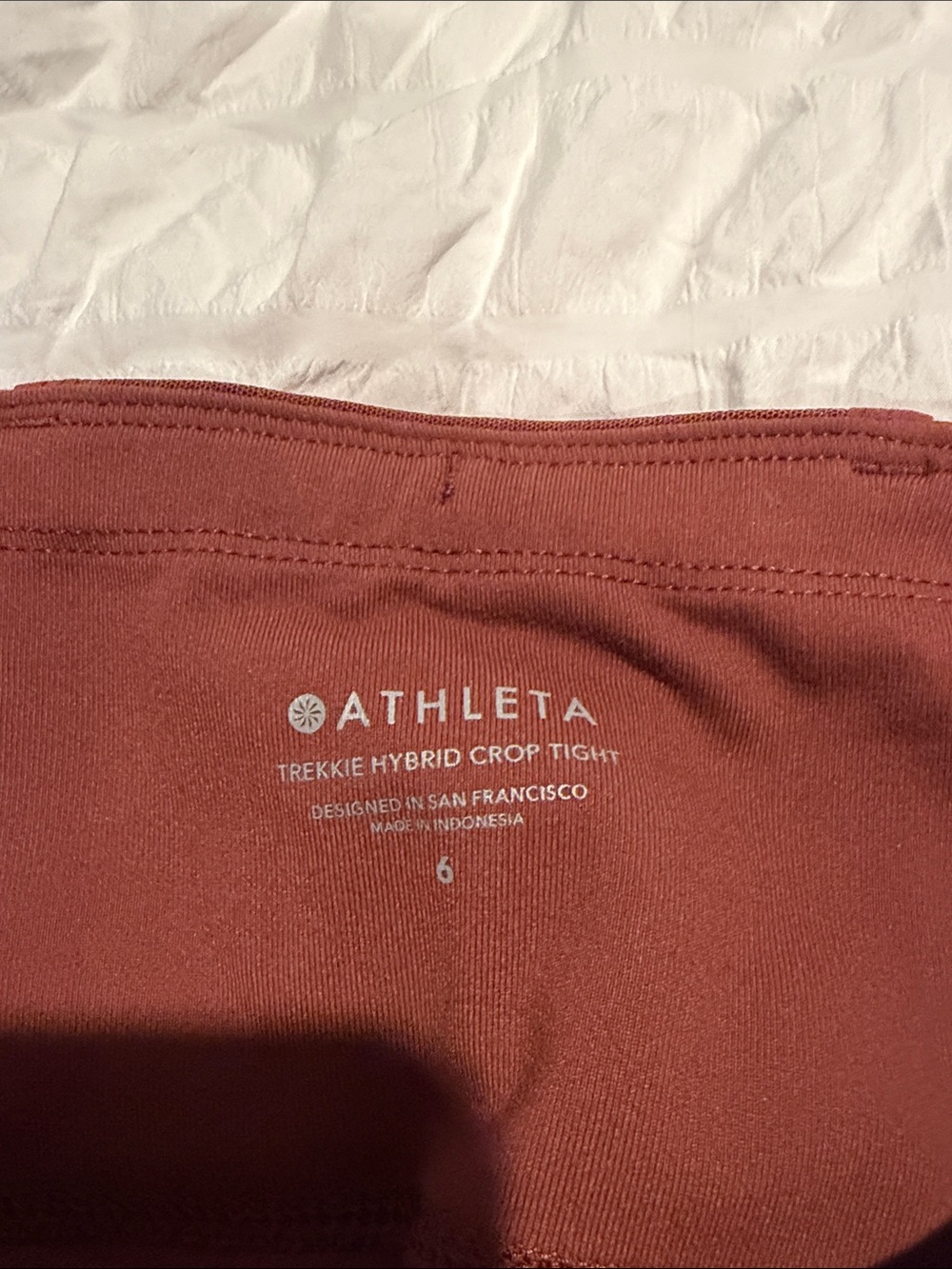 Athleta Rust High-Rise Wind Pants/Leggings  with Side Pockets - Picture 2 of 7
